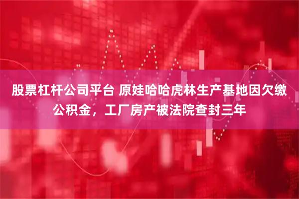 股票杠杆公司平台 原娃哈哈虎林生产基地因欠缴公积金，工厂房产被法院查封三年